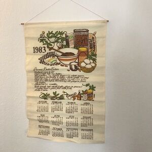 Vintage 1983 Kitchen Wall Hanging Calendar